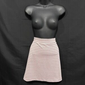 Pink Plaid Knit Mini Skirt M Preppy Preppy Pastel Academia Barbiecore Frenchgirl